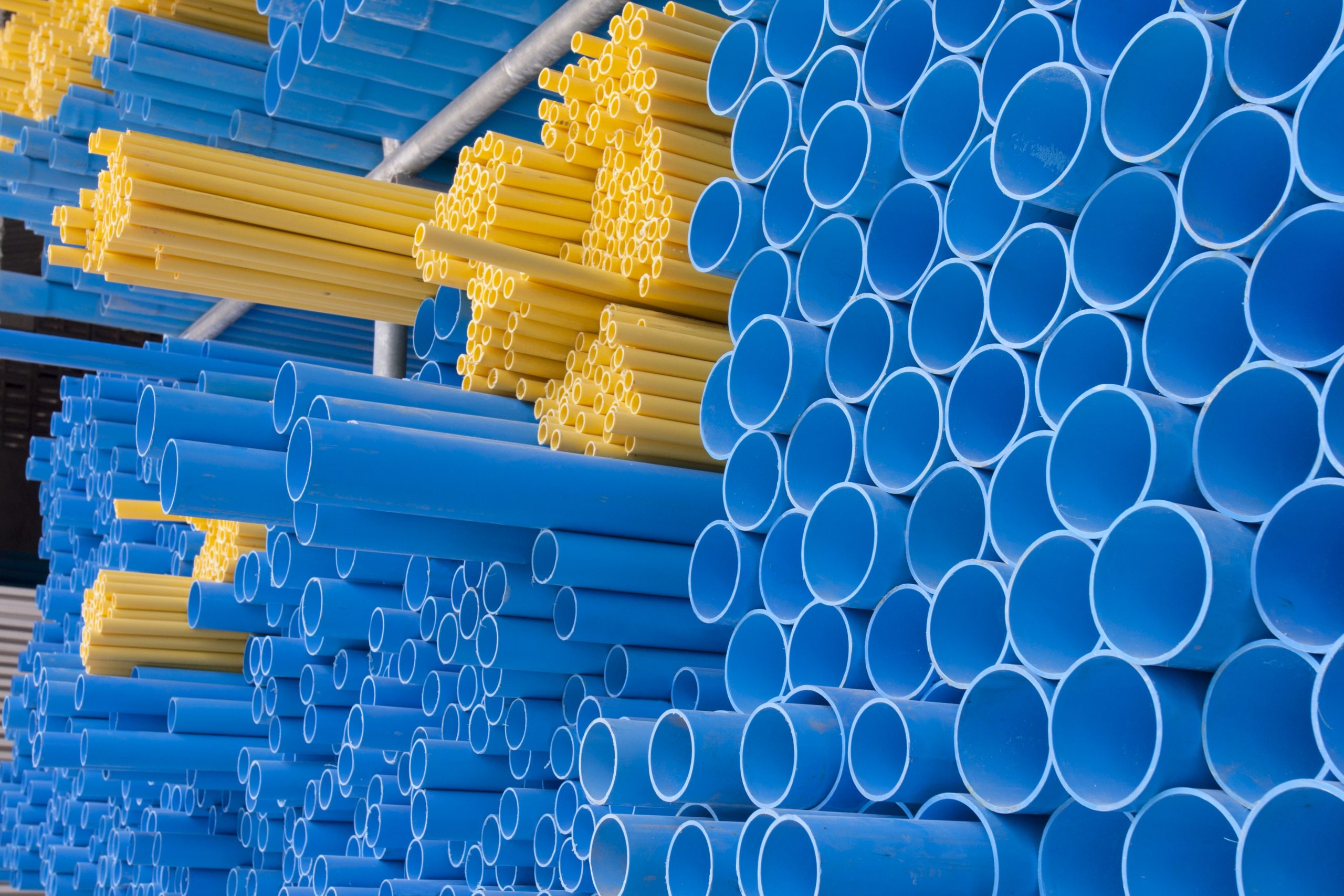 PVC. pipes in warehouse